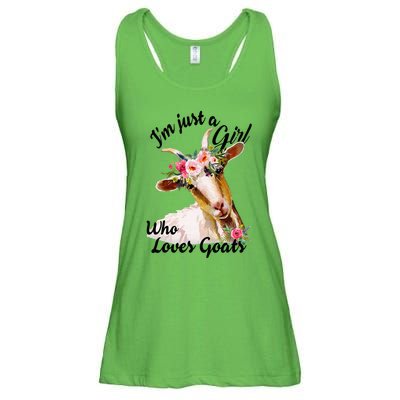 IM Just A Girl Who Loves Goats Cute Goats Lovers Ladies Essential Flowy Tank