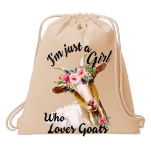 IM Just A Girl Who Loves Goats Cute Goats Lovers Drawstring Bag