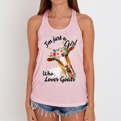 IM Just A Girl Who Loves Goats Cute Goats Lovers Women's Knotted Racerback Tank