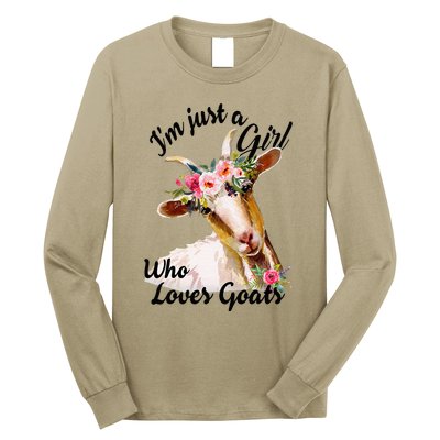 IM Just A Girl Who Loves Goats Cute Goats Lovers Long Sleeve Shirt