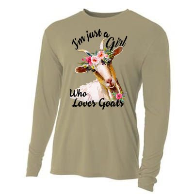 IM Just A Girl Who Loves Goats Cute Goats Lovers Cooling Performance Long Sleeve Crew