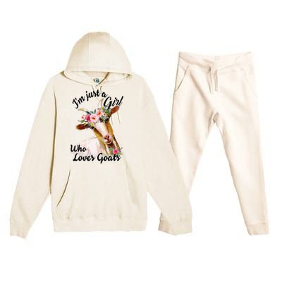 IM Just A Girl Who Loves Goats Cute Goats Lovers Premium Hooded Sweatsuit Set