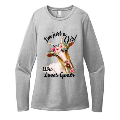 IM Just A Girl Who Loves Goats Cute Goats Lovers Womens CVC Long Sleeve Shirt