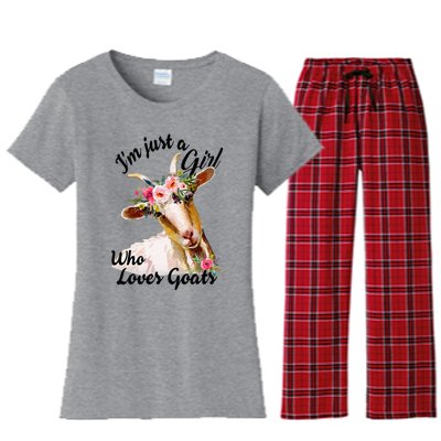 IM Just A Girl Who Loves Goats Cute Goats Lovers Women's Flannel Pajama Set