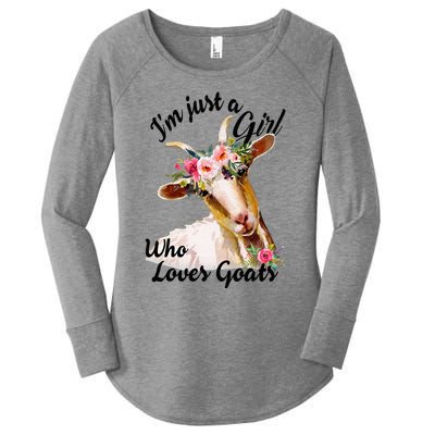 IM Just A Girl Who Loves Goats Cute Goats Lovers Women's Perfect Tri Tunic Long Sleeve Shirt