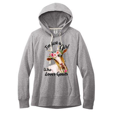 IM Just A Girl Who Loves Goats Cute Goats Lovers Women's Fleece Hoodie