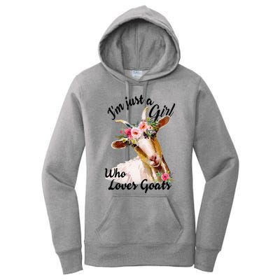 IM Just A Girl Who Loves Goats Cute Goats Lovers Women's Pullover Hoodie