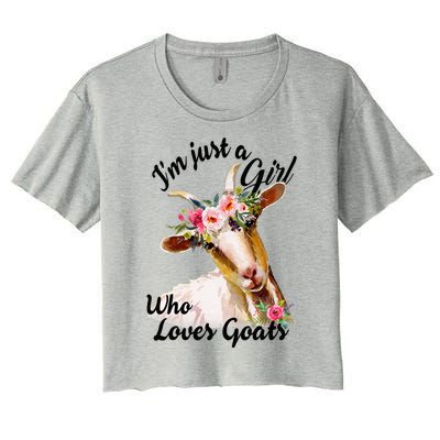 IM Just A Girl Who Loves Goats Cute Goats Lovers Women's Crop Top Tee