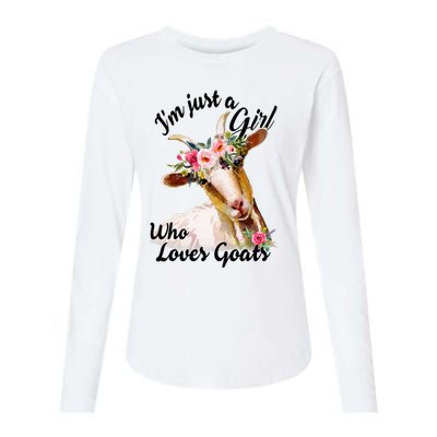 IM Just A Girl Who Loves Goats Cute Goats Lovers Womens Cotton Relaxed Long Sleeve T-Shirt