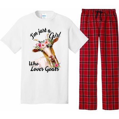 IM Just A Girl Who Loves Goats Cute Goats Lovers Pajama Set