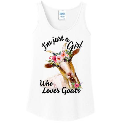 IM Just A Girl Who Loves Goats Cute Goats Lovers Ladies Essential Tank