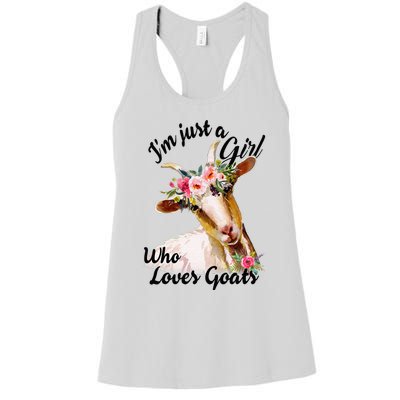 IM Just A Girl Who Loves Goats Cute Goats Lovers Women's Racerback Tank