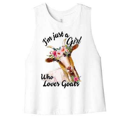 IM Just A Girl Who Loves Goats Cute Goats Lovers Women's Racerback Cropped Tank