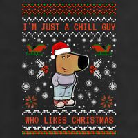 IM Just A Chill Guy Who Likes Christmas My New Character 7 Panel Mesh Trucker Snapback Hat