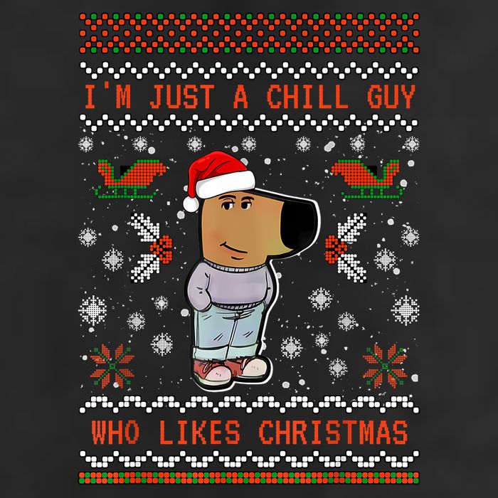 IM Just A Chill Guy Who Likes Christmas My New Character 7 Panel Mesh Trucker Snapback Hat