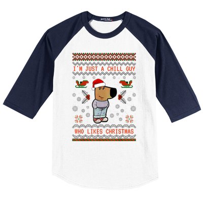 IM Just A Chill Guy Who Likes Christmas My New Character Baseball Sleeve Shirt