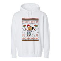 IM Just A Chill Guy Who Likes Christmas My New Character Garment-Dyed Fleece Hoodie