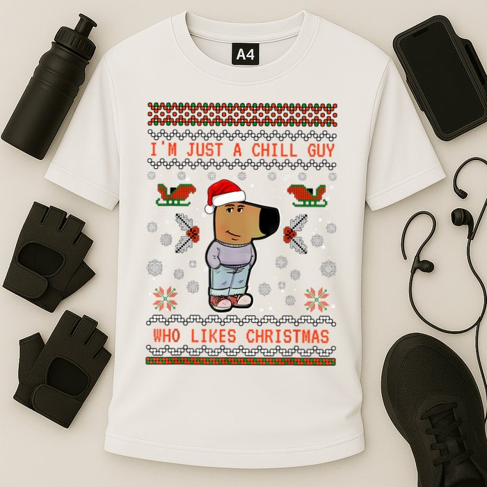 IM Just A Chill Guy Who Likes Christmas My New Character Cooling Performance Crew T-Shirt