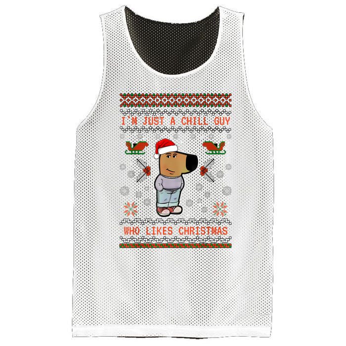 IM Just A Chill Guy Who Likes Christmas My New Character Mesh Reversible Basketball Jersey Tank