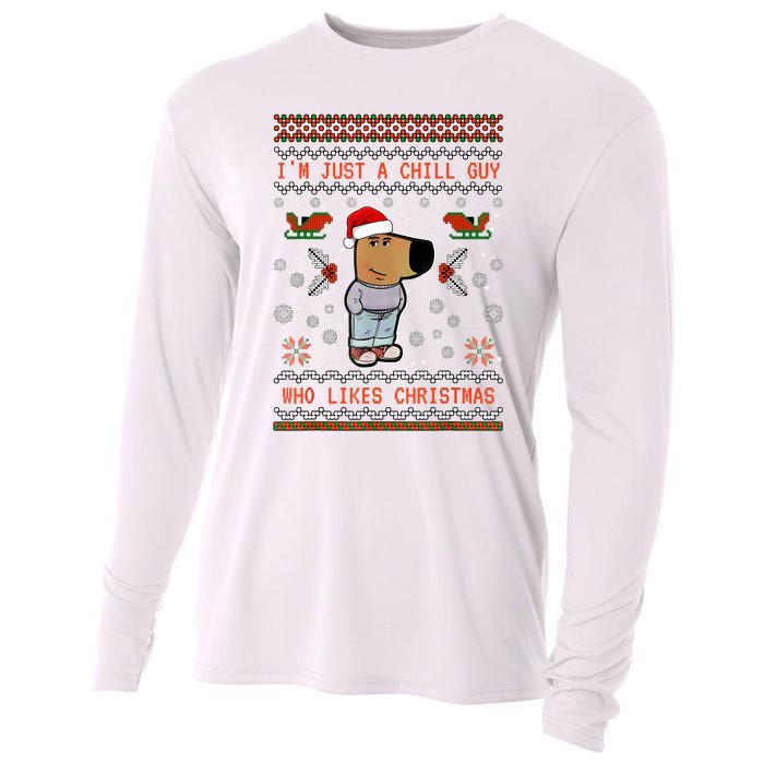 IM Just A Chill Guy Who Likes Christmas My New Character Cooling Performance Long Sleeve Crew