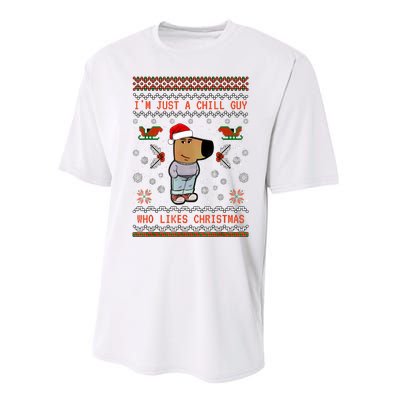 IM Just A Chill Guy Who Likes Christmas My New Character Performance Sprint T-Shirt