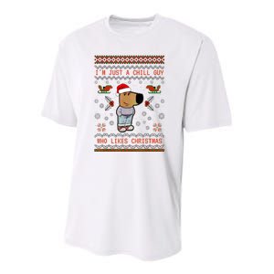 IM Just A Chill Guy Who Likes Christmas My New Character Youth Performance Sprint T-Shirt