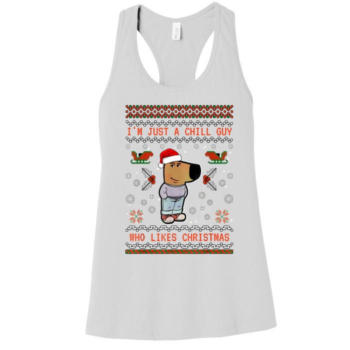 IM Just A Chill Guy Who Likes Christmas My New Character Women's Racerback Tank