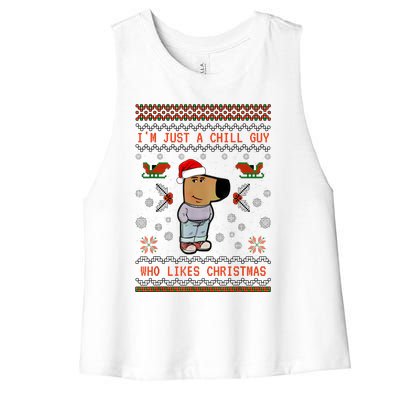 IM Just A Chill Guy Who Likes Christmas My New Character Women's Racerback Cropped Tank