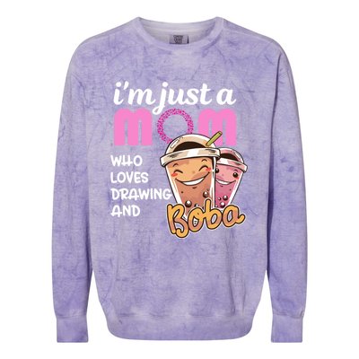 Im Just A Mom Who Loves Drawing Mothers Day Appreciation Gift Colorblast Crewneck Sweatshirt