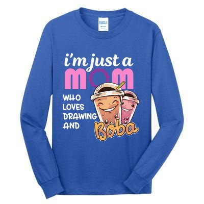 Im Just A Mom Who Loves Drawing Mothers Day Appreciation Gift Tall Long Sleeve T-Shirt