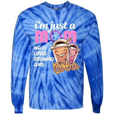 Im Just A Mom Who Loves Drawing Mothers Day Appreciation Gift Tie-Dye Long Sleeve Shirt