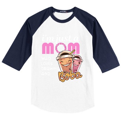 Im Just A Mom Who Loves Drawing Mothers Day Appreciation Gift Baseball Sleeve Shirt