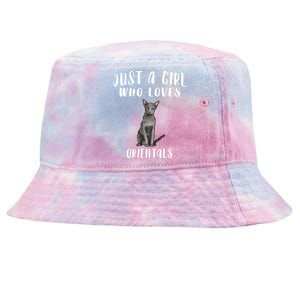 Im Just A Who Loves Orientals Cat Lover Gift Tie-Dyed Bucket Hat