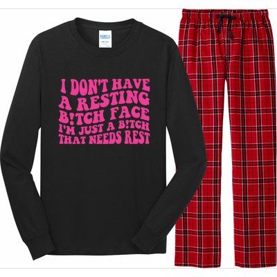 Im Just A Bitch That Needs Rest Funny Saying Cool Cute Meaningful Gift Long Sleeve Pajama Set