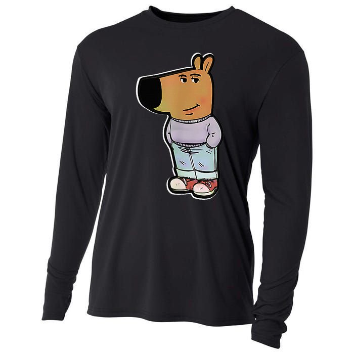 IM Just A Chill Guy Funny Meme Funny Chill Dog Meme Cooling Performance Long Sleeve Crew