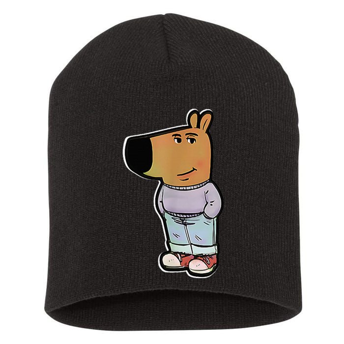 IM Just A Chill Guy Funny Meme Funny Chill Dog Meme Short Acrylic Beanie