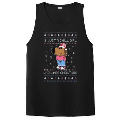 IM Just A Chill Girl Who Likes Christmas Ugly Sweater PosiCharge Competitor Tank