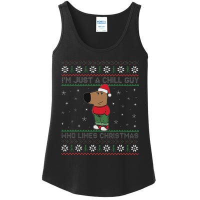 IM Just A Chill Guy Who Like Christmas Trending Meme Ladies Essential Tank