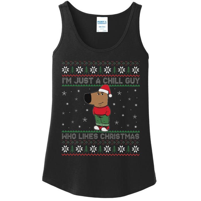 IM Just A Chill Guy Who Like Christmas Trending Meme Ladies Essential Tank