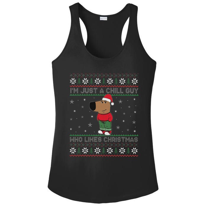 IM Just A Chill Guy Who Like Christmas Trending Meme Ladies PosiCharge Competitor Racerback Tank