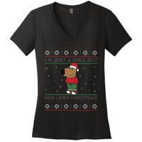 IM Just A Chill Guy Who Like Christmas Trending Meme Women's V-Neck T-Shirt