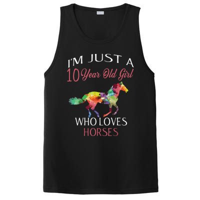 Im Just A 10 Year Old Who Loves Horses Birthday PosiCharge Competitor Tank