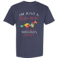 Im Just A 10 Year Old Who Loves Horses Birthday Garment-Dyed Heavyweight T-Shirt