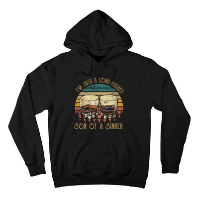 Im Just A LongHaired Son Of A Sinner Funny Whiskey Glasses Hoodie