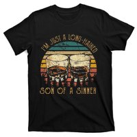 Im Just A LongHaired Son Of A Sinner Funny Whiskey Glasses T-Shirt