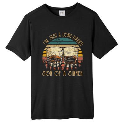 Im Just A LongHaired Son Of A Sinner Funny Whiskey Glasses Tall Fusion ChromaSoft Performance T-Shirt