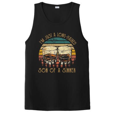 Im Just A LongHaired Son Of A Sinner Funny Whiskey Glasses PosiCharge Competitor Tank