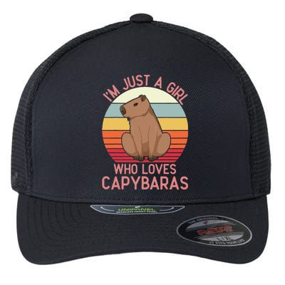 IM Just A Girl Who Loves Capybaras Respect Capybara Flexfit Unipanel Trucker Cap