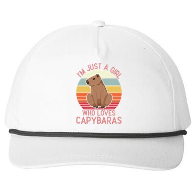 IM Just A Girl Who Loves Capybaras Respect Capybara Snapback Five-Panel Rope Hat