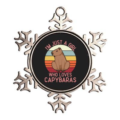 IM Just A Girl Who Loves Capybaras Respect Capybara Metallic Star Ornament